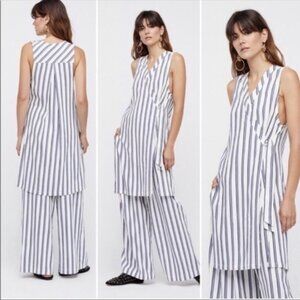 Free People Tuxedo Stripe Pant/Top Suit - L